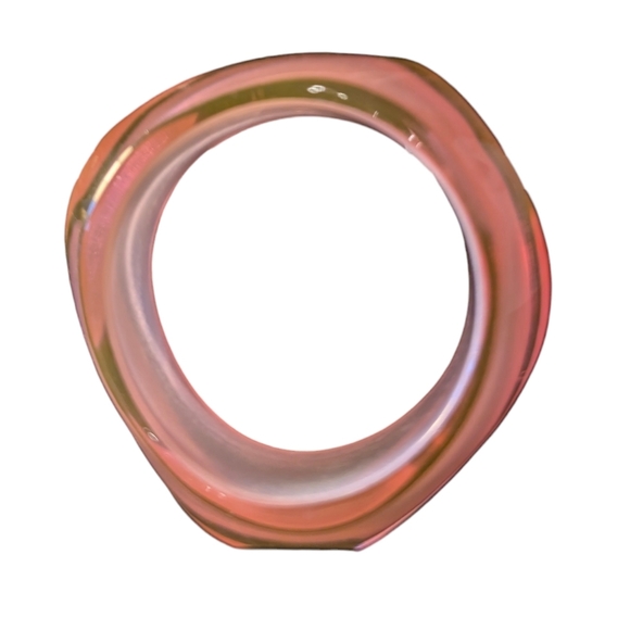 Chunky Wave Bangle Geometric Bangle 1990's Pink Bangle Pearlescent Translucent - Picture 6 of 7
